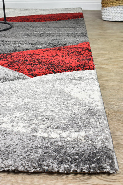 Milan Dahlia 298 Dark Grey Red Rug