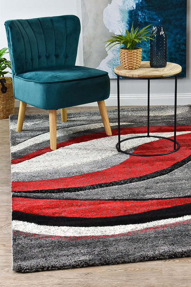 Milan Dahlia 300 Light Grey Red Rug, Rugs Online Rugs Sydney Australia, www.rugsonlinerugs.com.au