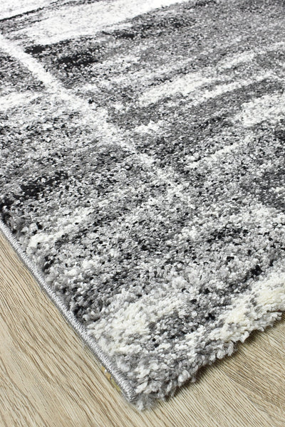 Milan Dahlia 347 Light Grey Dark Grey Runner Rug