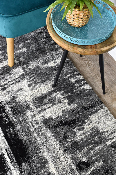 Milan Dahlia 347 Light Grey Dark Grey Runner Rug