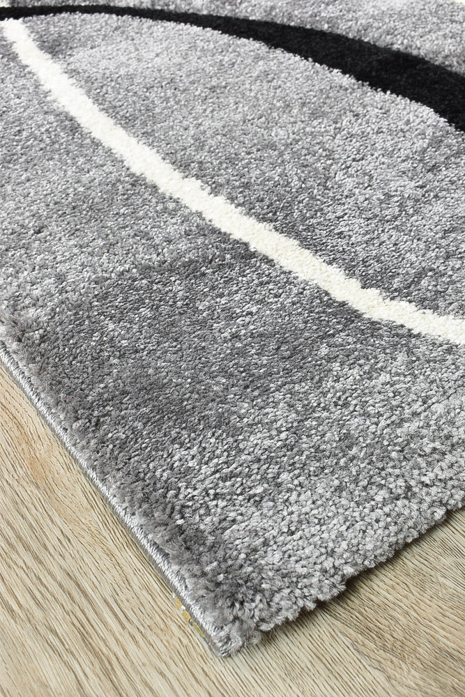 Milan Dahlia 798 Light Grey Black Rug