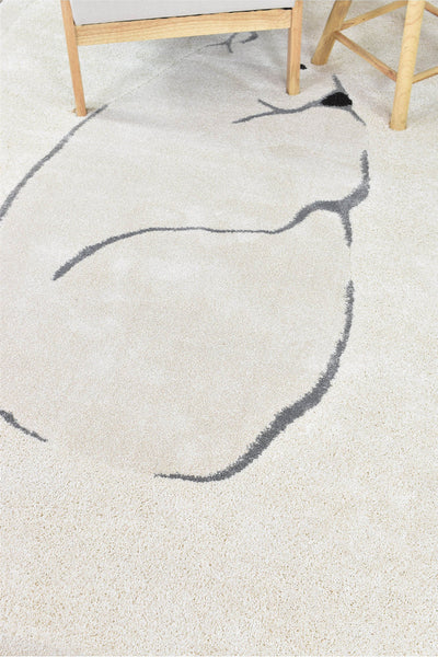 Naomi Polar Snow Bear Rug