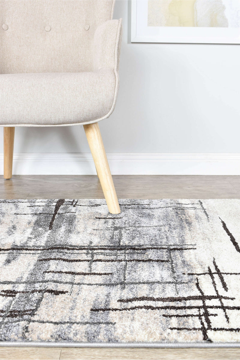 Mona 726A Grey Brown Runner Rug