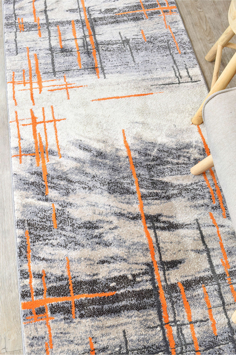 Mona 726A Grey Orange Rug