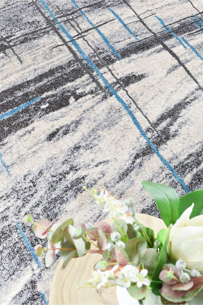 Mona 726AA Grey Turquoise Rug