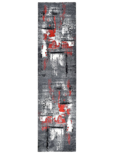 Mona 53A Grey Red Rug