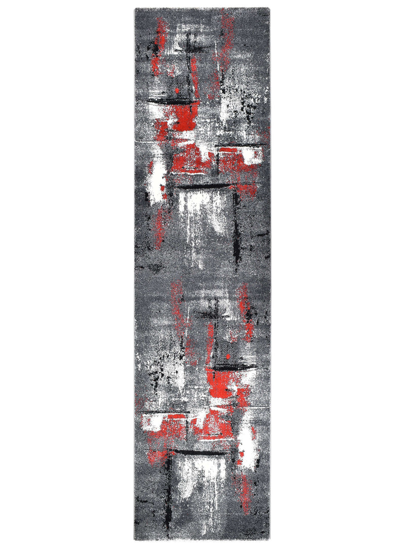 Mona 53A Grey Red Rug