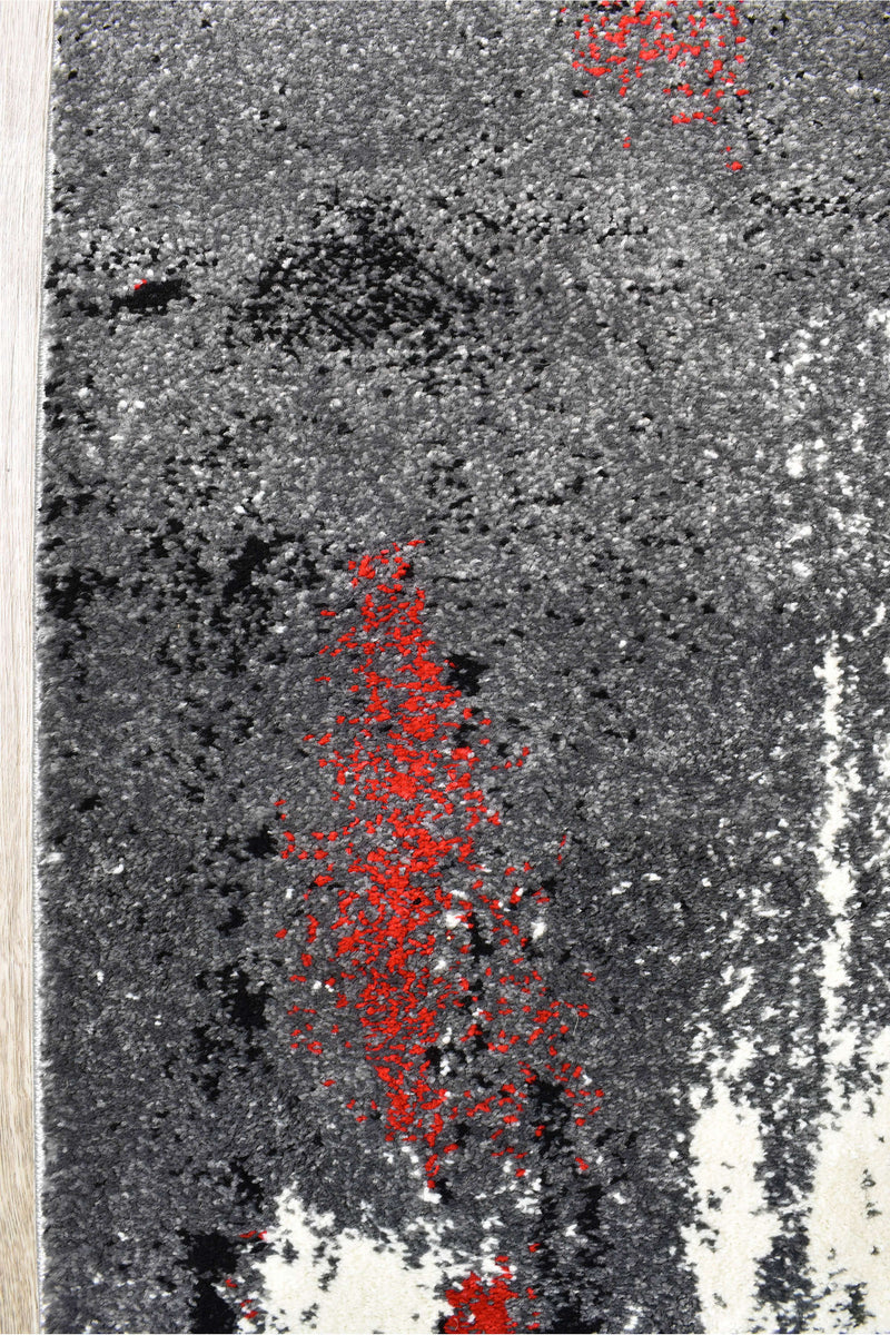 Mona 53A Grey Red Rug