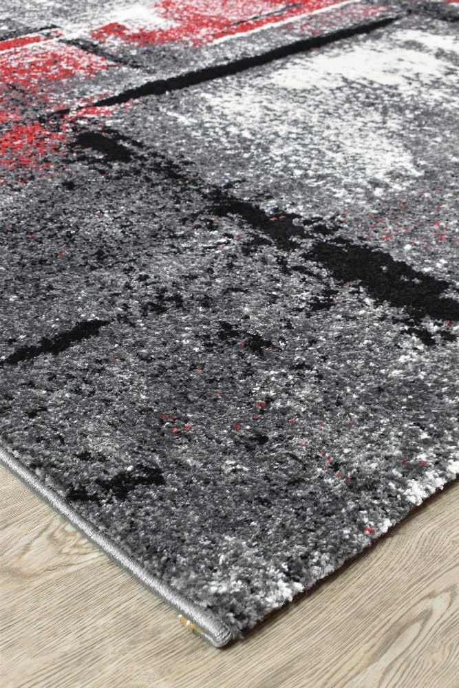 Mona 53A Grey Red Rug