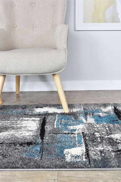 Mona 53A Grey Turquoise Rug