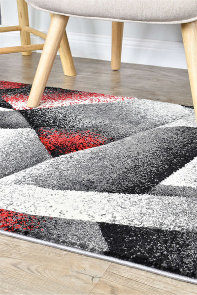 Mona 54B Grey Red Rug