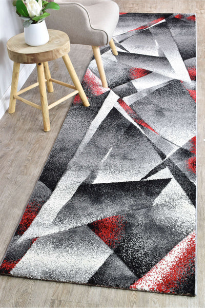 Mona 54B Grey Red Rug