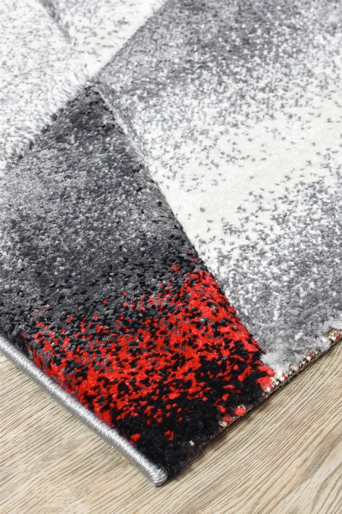 Mona 54B Grey Red Rug