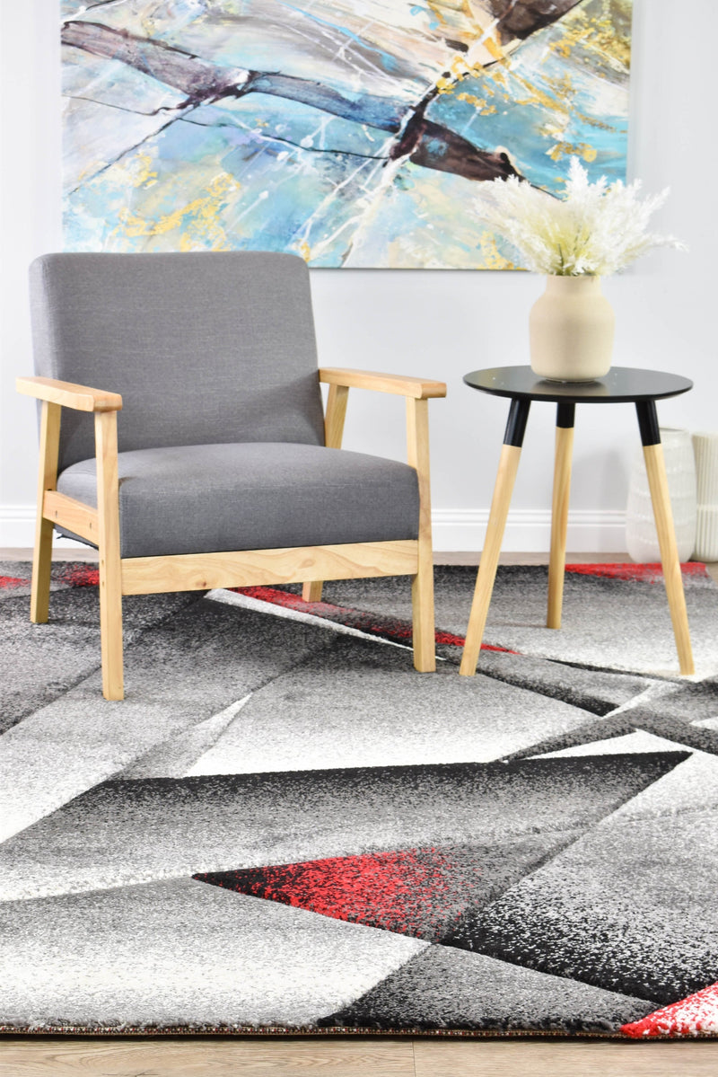 Mona 54B Grey Red Rug