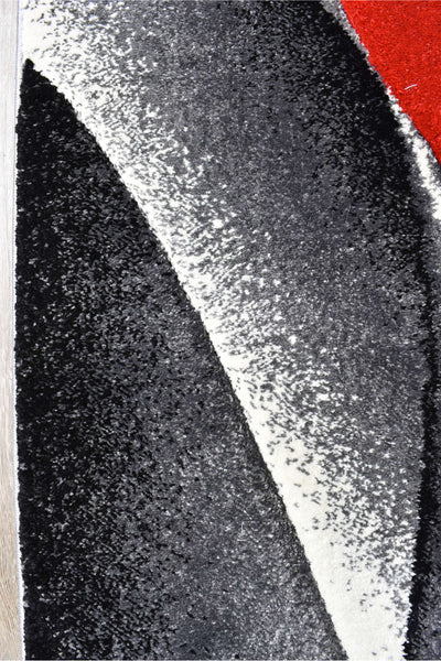 Mona 56A Grey Red Runner Rug