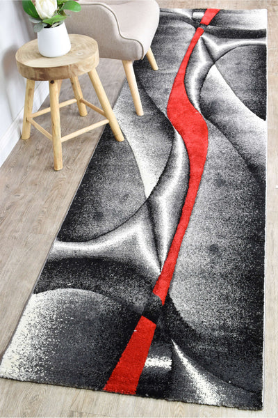 Mona 56A Grey Red Rug