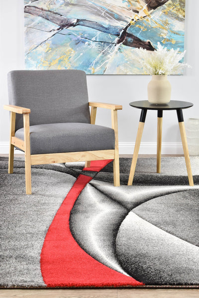 Mona 56A Grey Red Rug