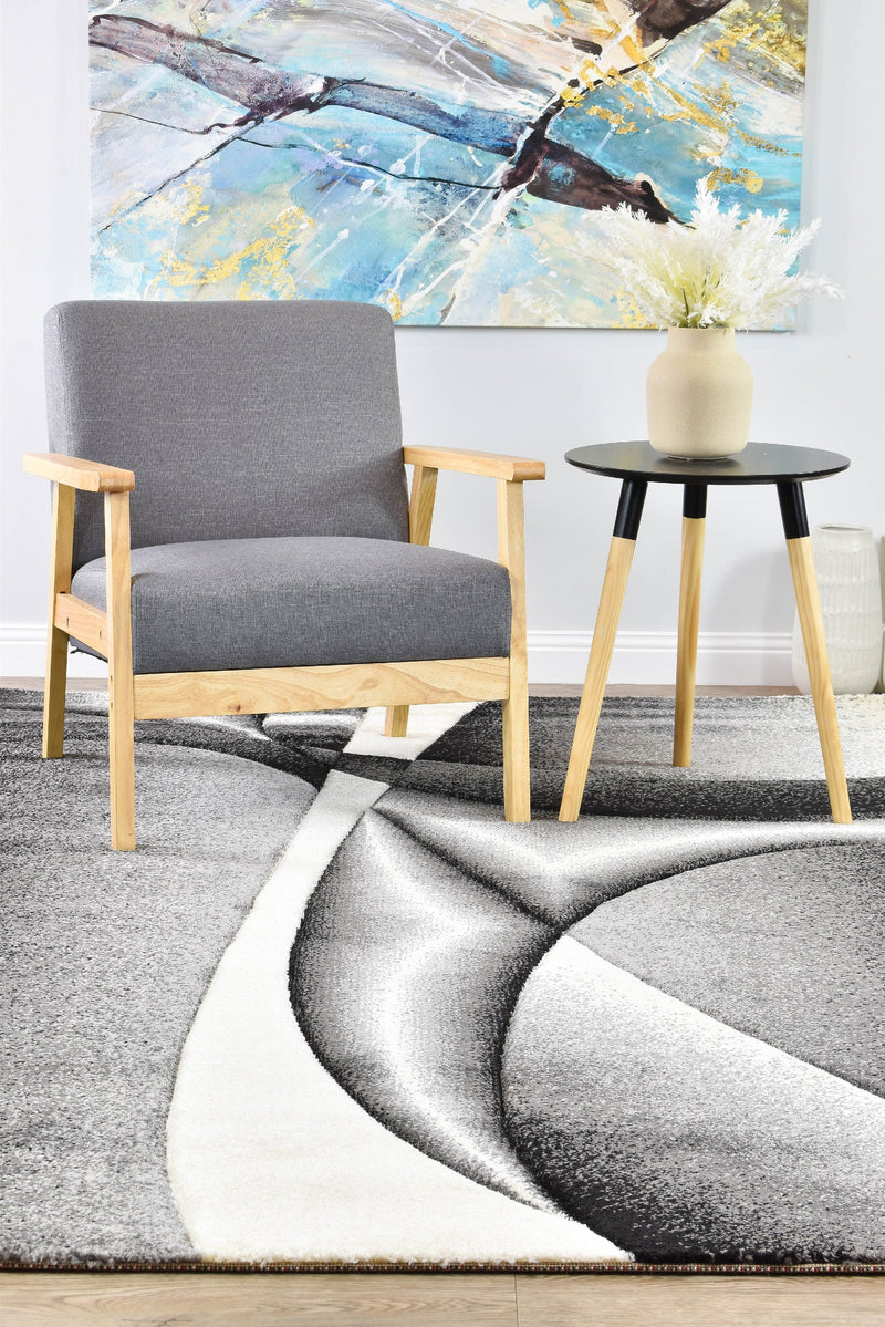 Mona 56A Light Grey Dark Grey Rug