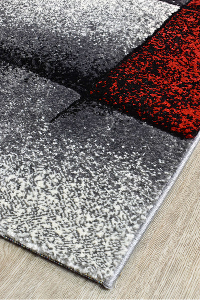 Mona 97A Grey Red Runner Rug