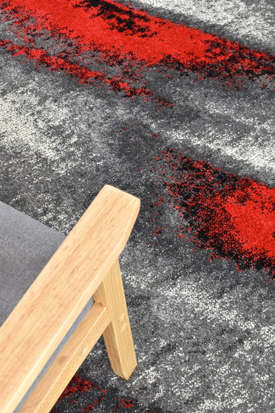 Mona 98A Grey Red Rug