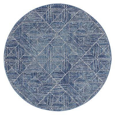 Oasis Kenza Contemporary Navy Round Rug