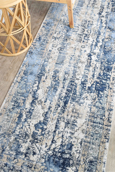 Rosanna Distressed Vintage Denim Runner Rug