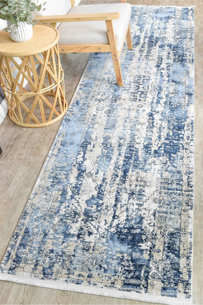 Rosanna Distressed Vintage Denim Runner Rug, Rugs Online Rugs Sydney Australia, www.rugsonlinerugs.com.au