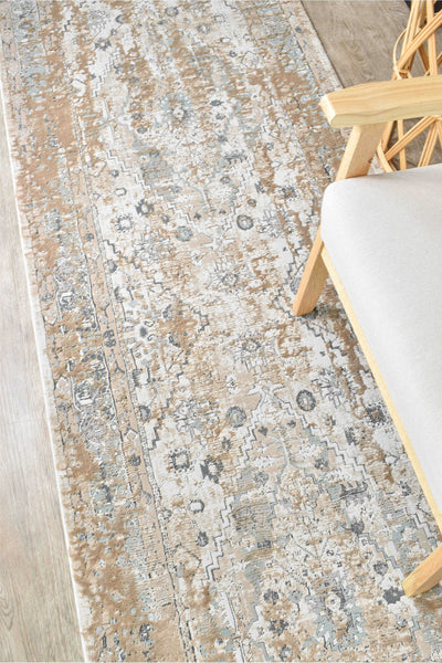 Rosanna Distressed Creamy Beige Runner Rug