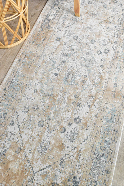 Rosanna Distressed Creamy Beige Runner Rug