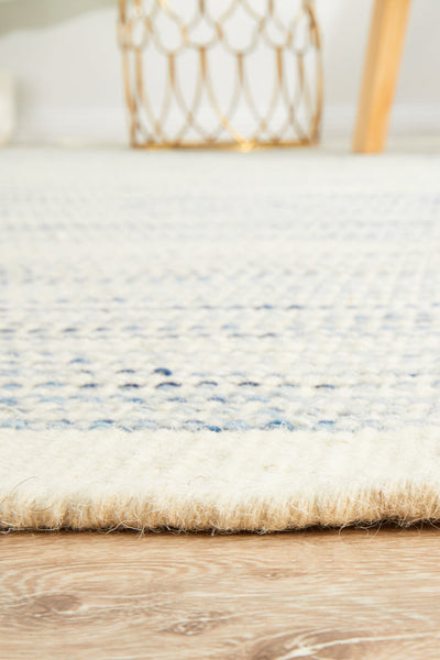 Skandinavian 310 Blue Wool Rug