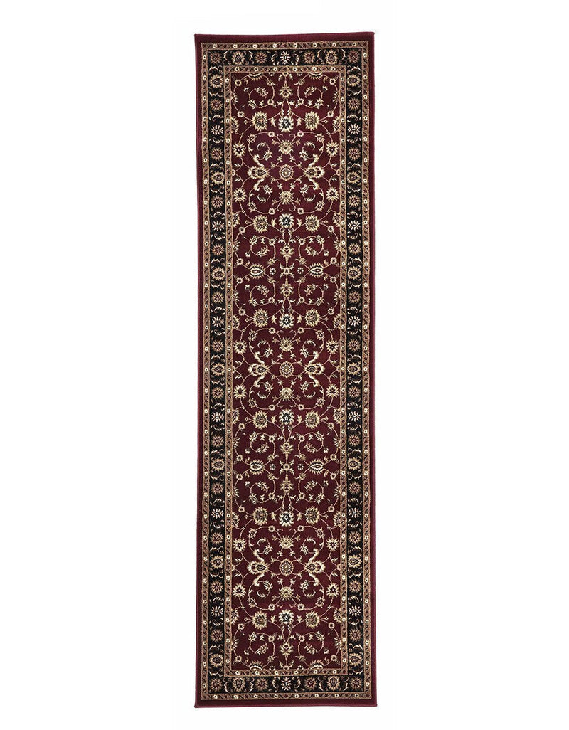 Sydney Collection Classic Rug Red With Black Border