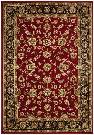 Sydney Collection Classic Rug Red With Black Border