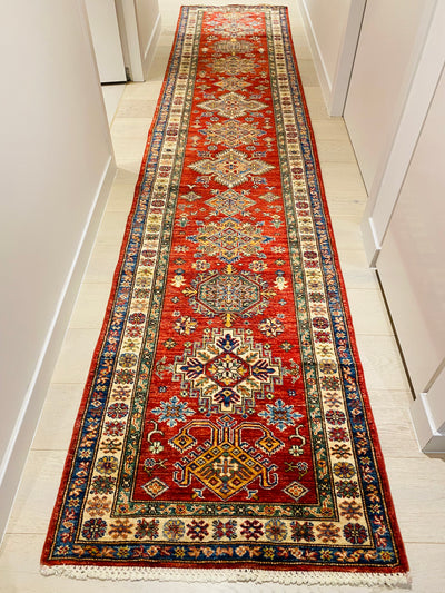 Afghan Kazak Super vegetable dye handmade Afghan runner, rugs online rugs Sydney Australia, www.rugsonlinerugs.com.au